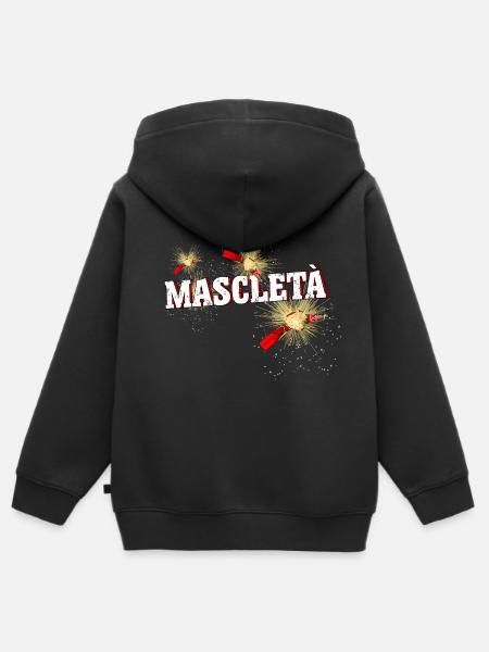 Mascleta Red - Kinder Premium Organic Zip Hoodie - Schwarz