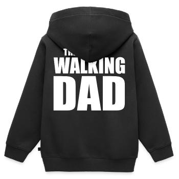 The walking dad - Sweat Premium à capuche zippé enfant bio - noir - Dos - AI Model Kid Male (0cm)