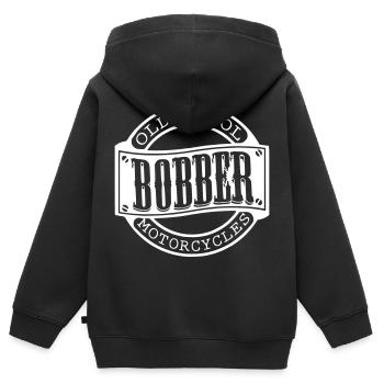 bobber oldschool motos chopper tuner motard - Sweat Premium à capuche zippé enfant bio - noir - Dos - AI Model Kid Male (0cm)