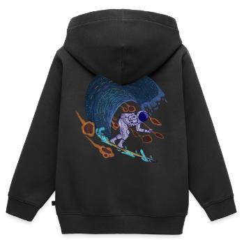 ESPACE ESPACE SURF SURF SURF SURF TOUS MOTIFS - Sweat Premium à capuche zippé enfant bio - noir - Dos - AI Model Kid Male (0cm)