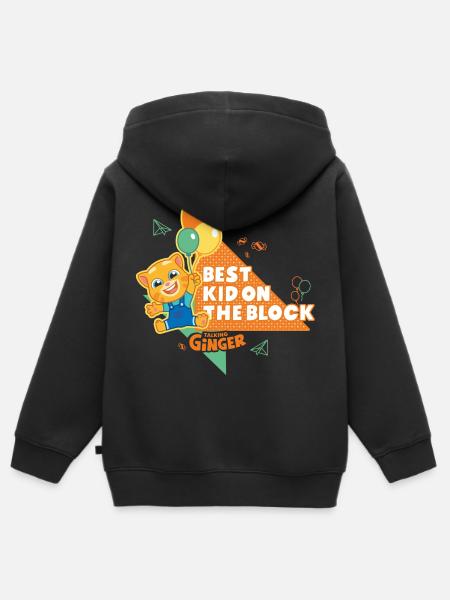 Talking Ginger Luftballons Spruch - Kinder Premium Organic Zip Hoodie - Schwarz