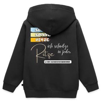Sommer Sonne Hitze ich schwitze in jeder Ritze fun - Kinder Premium Organic Zip Hoodie - Schwarz - Hinten - AI Model Kid Male (0cm)