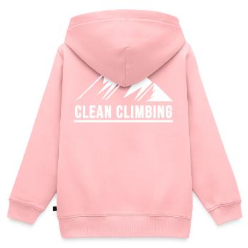 klettern alpin clean climbing - Kinder Premium Organic Zip Hoodie - Rosa - Hinten - AI Model Kid Female (0cm)