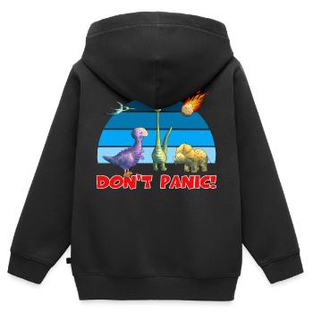 Dinos - Sweat Premium à capuche zippé enfant bio - noir - Dos - AI Model Kid Male (0cm)