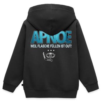 Apnoe Freediving Weil Flaschen füllen ist out - Kinder Premium Organic Zip Hoodie - Schwarz - Hinten - AI Model Kid Male (0cm)