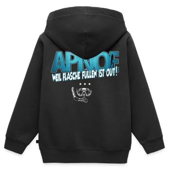 Apnoe Freediving Weil Flaschen füllen ist out - Kinder Premium Organic Zip Hoodie - Schwarz - Hinten - AI Model Kid Male (0cm)