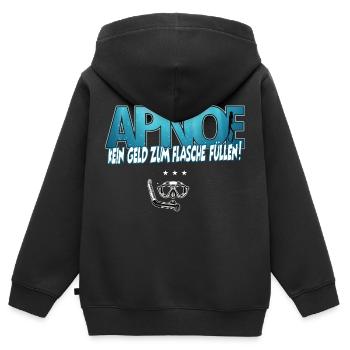 Apnoe Freediving Kein Geld zum Flaschen füllen - Kinder Premium Organic Zip Hoodie - Schwarz - Hinten - AI Model Kid Male (0cm)