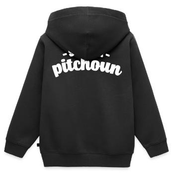 Super pitchoun Petit enfant - Sweat Premium à capuche zippé enfant bio - noir - Dos - AI Model Kid Male (0cm)