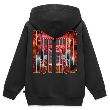 Hot Rod R6Z - Kinder Premium Organic Zip Hoodie - Schwarz - Hinten - AI Model Kid Male (0cm)
