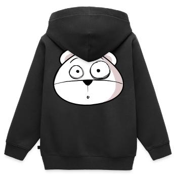 Uh oh - Kinder Premium Organic Zip Hoodie - Schwarz - Hinten - AI Model Kid Male (0cm)