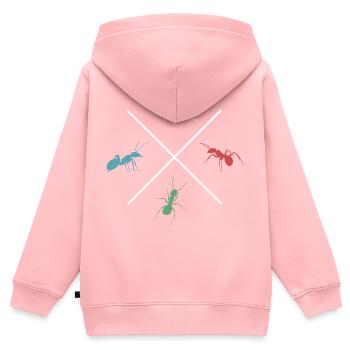 ant ant friends colorful ant colony - Kids Premium Organic Zip-up Hoodie - rose - Back - AI Model Kid Female (0cm)
