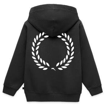 Lorbeerkranz - Auszeichnung der Ehren & des Sieges - Kinder Premium Organic Zip Hoodie - Schwarz - Hinten - AI Model Kid Male (0cm)