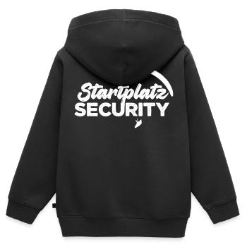 Startplatz Security - Kinder Premium Organic Zip Hoodie - Schwarz - Hinten - AI Model Kid Male (0cm)