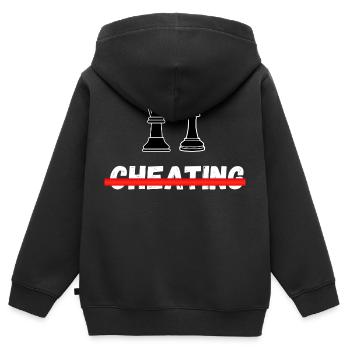Schach Trend Chess Cheating Meme Queens Gambit - Kids Premium Organic Zip-up Hoodie - black - Back - AI Model Kid Male (0cm)