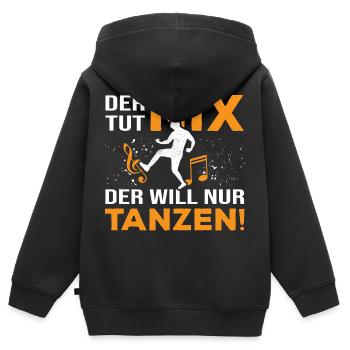 Tut nix, will nur tanzen! - Tänzer Tanzen - Kinder Premium Organic Zip Hoodie - Schwarz - Hinten - AI Model Kid Male (0cm)