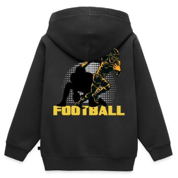 football américain tacle quarterback footballeur - Sweat Premium à capuche zippé enfant bio - noir - Dos - AI Model Kid Male (0cm)