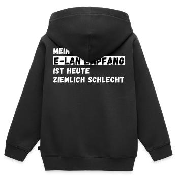Mein ELAN Empfang ist heute ziemlich schlecht WLAN - Kinder Premium Organic Zip Hoodie - Schwarz - Hinten - AI Model Kid Male (0cm)