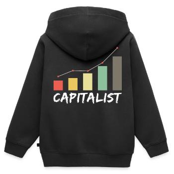 Capitalist - Kapitalist Geld Money Börse Exchange - Kids Premium Organic Zip-up Hoodie - black - Back - AI Model Kid Male (0cm)