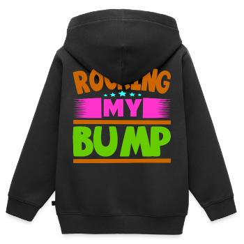 Mère Enceinte Bébé Nourrisson T-shirt Maman - Sweat Premium à capuche zippé enfant bio - noir - Dos - AI Model Kid Male (0cm)
