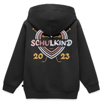 Einschulung Schulkind 2023 Mädels Design - Kinder Premium Organic Zip Hoodie - Schwarz - Hinten - AI Model Kid Male (0cm)