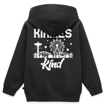 Kirmeskind Jahrmarkt Rummel Volksfest Schausteller - Kinder Premium Organic Zip Hoodie - Schwarz - Hinten - AI Model Kid Male (0cm)