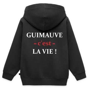 La Guimauve c'est la vie - Sweat Premium à capuche zippé enfant bio - noir - Dos - AI Model Kid Male (0cm)