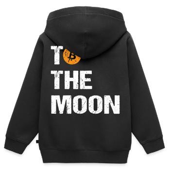 Bitcoin to the moon Bitcoin - Kids Premium Organic Zip-up Hoodie - black - Back - AI Model Kid Male (0cm)