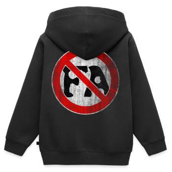 Antifa italien Italie - Sweat Premium à capuche zippé enfant bio - noir - Dos - AI Model Kid Male (0cm)