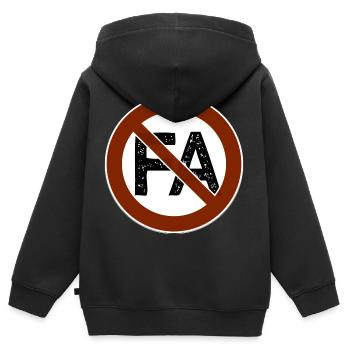 Antifa Italie Italie - Sweat Premium à capuche zippé enfant bio - noir - Dos - AI Model Kid Male (0cm)
