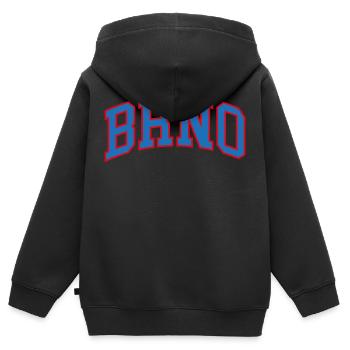 Brno - Kinder Premium Organic Zip Hoodie - Schwarz - Hinten - AI Model Kid Male (0cm)