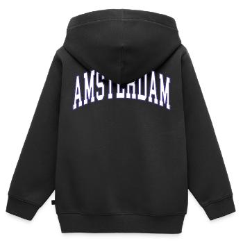 Amsterdam - Sweat Premium à capuche zippé enfant bio - noir - Dos - AI Model Kid Male (0cm)