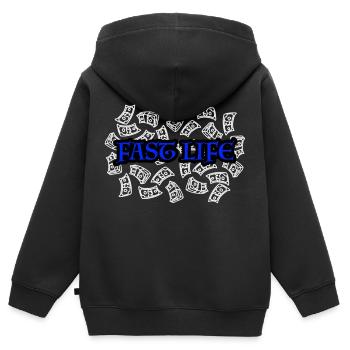 Vie rapide - Sweat Premium à capuche zippé enfant bio - noir - Dos - AI Model Kid Male (0cm)