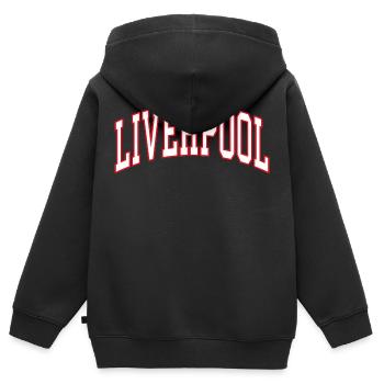 Liverpool - Kinder Premium Organic Zip Hoodie - Schwarz - Hinten - AI Model Kid Male (0cm)
