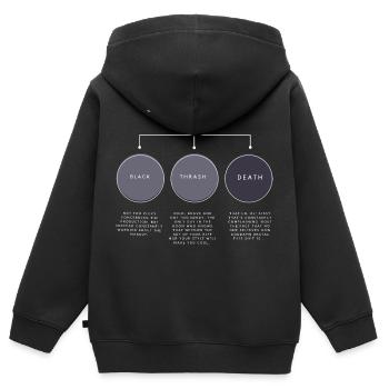 3 TYPES DE MÉTAL - Sweat Premium à capuche zippé enfant bio - noir - Dos - AI Model Kid Male (0cm)
