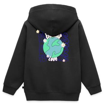 Amour sans fin - Sweat Premium à capuche zippé enfant bio - noir - Dos - AI Model Kid Male (0cm)
