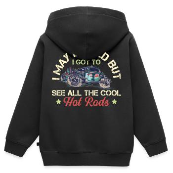 Hot Rods - Oldtimer - Kinder Premium Organic Zip Hoodie - Schwarz - Hinten - AI Model Kid Male (0cm)