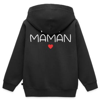 Future Maman - Sweat Premium à capuche zippé enfant bio - noir - Dos - AI Model Kid Male (0cm)