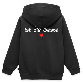 Mutti ist die Beste - Kinder Premium Organic Zip Hoodie - Schwarz - Hinten - AI Model Kid Male (0cm)