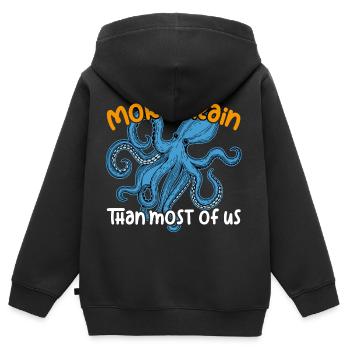 Intelligenter Oktopus - Kinder Premium Organic Zip Hoodie - Schwarz - Hinten - AI Model Kid Male (0cm)