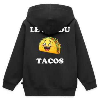 Le roi du tacos - Sweat Premium à capuche zippé enfant bio - noir - Dos - AI Model Kid Male (0cm)