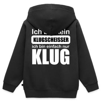 Klugscheißer - Kinder Premium Organic Zip Hoodie - Schwarz - Hinten - AI Model Kid Male (0cm)