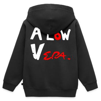 A low vera - Kids Premium Organic Zip-up Hoodie - black - Back - AI Model Kid Male (0cm)