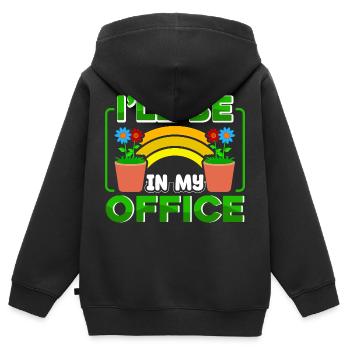 I'll be in my office - Kids Premium Organic Zip-up Hoodie - black - Back - AI Model Kid Male (0cm)