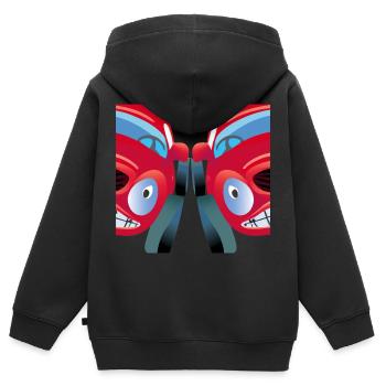 Des speedsters rouges pour les petits coureurs - Sweat Premium à capuche zippé enfant bio - noir - Dos - AI Model Kid Male (0cm)