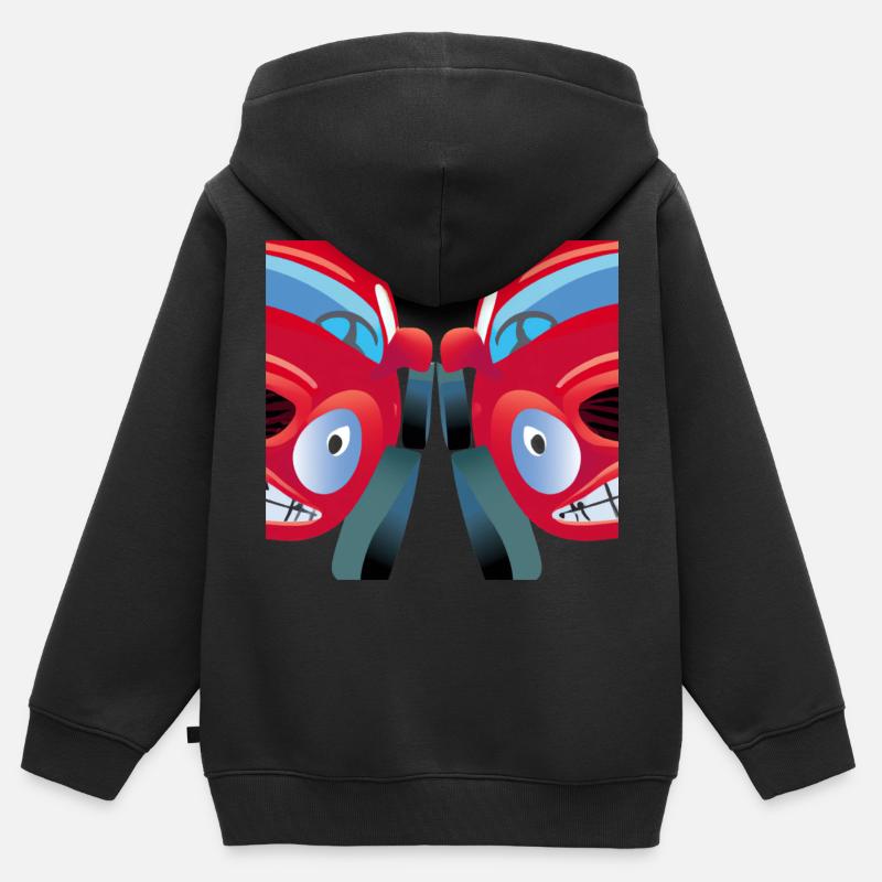 Des speedsters rouges pour les petits coureurs - Sweat Premium à capuche zippé enfant bio - noir