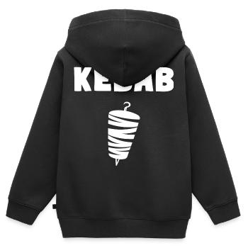 Kebab Grill Pide Kebab - Sweat Premium à capuche zippé enfant bio - noir - Dos - AI Model Kid Male (0cm)