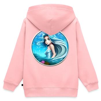 Meerjungsfrau Wasserweib Nixe - Kinder Premium Organic Zip Hoodie - Rosa - Hinten - AI Model Kid Female (0cm)