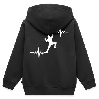 Passion Klettern - Kinder Premium Organic Zip Hoodie - Schwarz - Hinten - AI Model Kid Male (0cm)