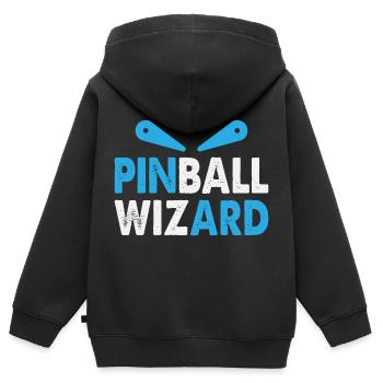 Pinball blanc bleu Pinball Wizard Flipper - Sweat Premium à capuche zippé enfant bio - noir - Dos - AI Model Kid Male (0cm)