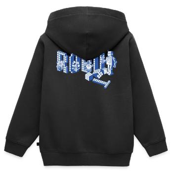 Kleiner Roboter mit Blumen Robot - Kinder Premium Organic Zip Hoodie - Schwarz - Hinten - AI Model Kid Male (0cm)
